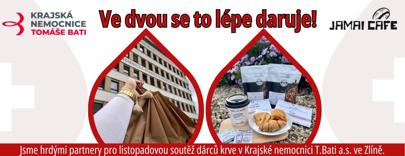 Ve dvou se to lépe daruje! Aneb vyhrajte s námi a Krajskou nemocnicí Tomáše Bati ve Zlíně za darování krve.